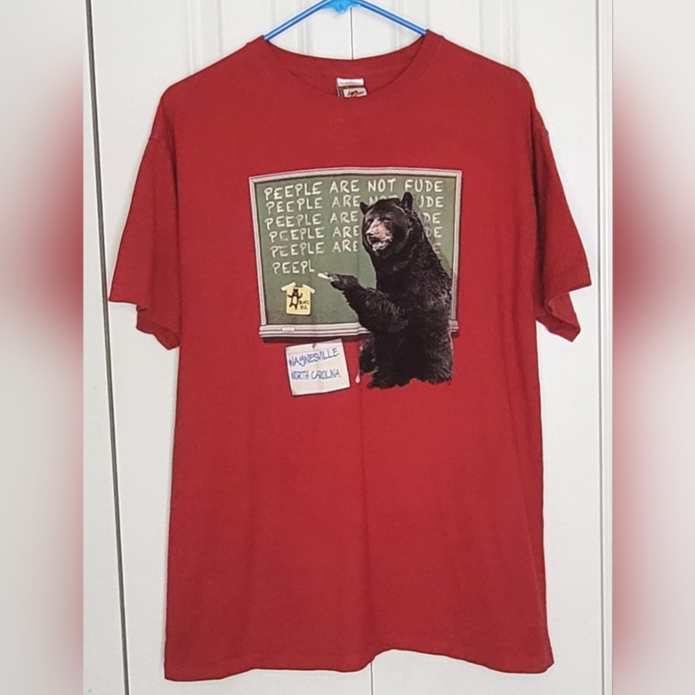 "People Are Not Fude" Bear Waynesville North Carolina T-Shirt Size L